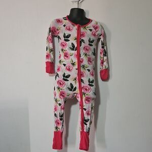 Charming Rose Print Kids Footie
